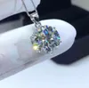 inbeaut 925 Silver 5 ct Round Excellent Cut SparklingColor Pass Diamond Test Moissanite Pendant Necklace Engagement Jewelry7319963