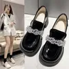 Dress Shoes Spring New Casual Single with Thick Heels Big Head Black British Step JK Small Leather for Women