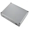 Titta på rutor 2x användbara aluminiumklockor Box 12 GRID SLOTS smycken Display Storage Square Case Suede Inside Holder