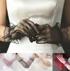 Five Fingers Gloves Women Dress Accessories Lotus Leaf Sheers Short Tulle Stretchy 1 Pairs Lace Nylon Full Finger9508091