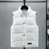 Men's Vests Men Sleeveless Jacket Thickened Padded Stand Collar Vest Coat For Fall Winter Windproof Warm Waistcoat