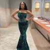 Sparkly Green Mermaid Prom Dress Sequined Sexy Evening Dresses Formal Party Gowns Vestidos Para Mujer Elegantes y Bonitos