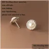 Boucles d'oreilles Stud S925 Sterling Sier Synthetic Pearl Twist for Women non allergique non-effort accessoires de bijoux