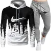 Fashion Men Geometric Alphabet Pattern Tracks Costume à manches longues Pantalons Sweatpants Street Sports Sports Sports Running Basketball Hommes et femmes