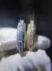 Anello ghiacciato a 5 file con eternità ruotabile a 360 gradi in oro e argento con micro pavé di zirconi cubici placcato in oro 18 carati con diamanti simulati Spinner 7650641