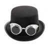 Berets Adult Top Hat Gentleman 20s Evening Wear Formal Costume High Detachable Goggles Cap Halloween Party Supplies