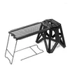 Mobilier de camping Table pliante multifonctionnelle d'extérieur/chaise suspendue latérale en fer, support de rangement, tabouret de style japonais, table en maille portable pour camping