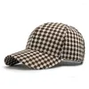 Ballkappen Herbst und Winter Unisex Baseball Plaid Kuppelhüte für Frauen Männer Polyester 55-60 cm Verstellbarer Freizeitmodet BQ0628