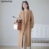 Topp lyxiga kappa Maxmaras 101801 Pure Wool Coat Labbro Dubbelsidig kashmir Vatten Rippel Camel Coat Autumn and Winter Female Star Premium Long Woolen Coatkyw9