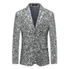 Shiny Gold Sequin Glitter Empelled Blazer Jacket Men Nightclub Prom Suit Costume Homme Stage Clothes for Singers 231222