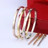 Moda fina de 4 mm 2023 charme pulglete de coração pulseira prata rosa ouro dourado senhoras homens chaves de fenda de fenda Bracelets257n