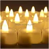 Candles 24 Flameless Small Led Candle For Home Christmas Party Wedding Decoration Heart-Shaped Electronic Tealight Battery-Power Dro Dhior