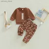 Clothing Sets Baby Clothes Newborn Boy Autumn 2Pcs Set Cotton Rugby Print Sweatshirt Top Pants fall Outfits Clothes Baby Clothing Suit
