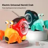 LED Light Crab Walking Toys Durable with Music Sensing Crawling Crab Plastic Dancing Hermit Crab Toys for Children Birthday Gift 231225