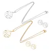 Brincos de balanço 2 sets elegantes Chain Chain colar portátil Charm de voleibol de vôlei pendurado ornamento de aço inoxidável Miss Clavicle