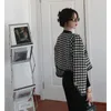 Frauenjacken Frühling Herbst Frauenjacke Tweed Blazer Vintage Korean Chic Short Coat Plaid Office Dame Kleidung Mujer