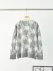 Camisolas femininas Floral Jacquard Sweater Cashmere Colo