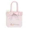 Väskor Cartoon Marron Cream Rabbit Pink Bowknot Floral axelväskor Kvinnor Tote Handväska Eco återanvändbar shoppingväska