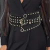 Cinture da donna corsetto cintura nera sottobusto corpo bustier dimme slicting perpulo regolabile fibbia abito largo elastico elastico