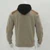 남성용 후드 남성 캐주얼 까마귀 드로 스트링 후드 스웨트 셔츠 세련된 와플 텍스처 후드 패치 디자인