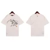 T-shirt pour hommes Chemise de créateur de paume T-shirt blanc cassé Smoke Alphabet T-shirt de sport de jogging décontracté pour hommes et femmes