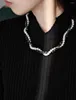 Choker LONDANY Necklace Pearl Agate Stone Winding Women's Niche Design High-end Double Layered Clavicle Chain