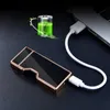 Металлическая лазерная индукционная зажигалка с двойной дугой USB, ветрозащитная зажигалка, креативная сенсорная зажигалка с зажиганием, зарядная зажигалка, мужские инструменты для курения, элитный подарок