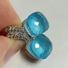 Dangle Küpeler Klasik Kakmı Mavi Topaz Zircon 30 Molors Kristal Gül Altın Kaplama Ametist Moda Takı Kadınlar için