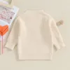 né bébé fille tricoté pull enfant en bas âge filles papa fille lettre broderie pull col rond à manches longues tricots tricot 231225