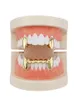 Todo brillante cobre Dental Grillz Punk vampiro dientes caninos conjunto de joyería Hip Hop mujeres hombres chapado en oro parrillas Accessories7142521