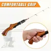 Båtfiskespö med Outdoor Winter Ice Fishing Rod 57cm 2 Sektioner Trähandtag Ice Fishing Pole For Bass Trout Salmon Ice Jig Bait Fishing Tacklel231223