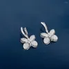 Dangle Earrings Wholesale 2023 Fashion Women Cute Butterfly Long Drop Crystal 925 Sterling Silver Sweet Jewelry Gifts
