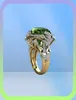 Vintage Fashion Jewelry 925 Sterling Silver Green Emerald Gemstones Oval Cut CZ Party Women Wedding Engagement Band Mermaid Ring G9245312