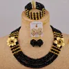 Orecchini da collana set di perle africane verde acqua gioielleria cristallina nigeriana