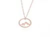 Simple Nature Snowy Mountain Necklace Circle Round Mountain Top Range Necklace Landscape Lover Camping Outdoor Necklaces for Women3383633