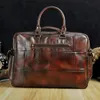 Briefcases Original Leather Men Fashion Handbag Business Briefcase Commercia Document Laptop Case Design Male Attache Portfolio Bag 3061bu