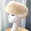 Boinas de boina de inverno grossa de cabana peluda faux pêlo círculo de cabelo russo Mulher Girl Girl