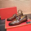 40Style Luxurious Men's Double Monk Strap loafers äkta läderbrun svart herr casual designer klänningskor glid på bröllop män sko storlek 38-45 MREW00002