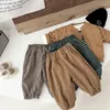 바지 2023 Winter Baby Fleece Boys Girls Plus Velvet 따뜻한 바지 유아 유아 캐주얼 어린이 옷