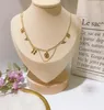 23ss 18k banhado a ouro colares de aço inoxidável gargantilha corrente carta bloqueio pingente declaração moda feminina colar jóias de casamento 1547064