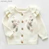 Vêtements de vêtements nouveaux printemps automne bébé filles tricot à manches longues manteau de fleur + accolades Bompers sets de vêtements pour enfants