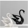 Decorative Objects Figurines Vilead 2Pcs/Set Ceramic Couple Ns Nordic Black White Ornaments Wedding Gifts Creative Living Room Dec Dh6Tu