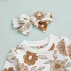 Clothing Sets 2022-08-03 Lioraitiin 0-3Years Kid Baby Girl Autumn Clothes Set Long Sleeve Flower Print Pullover Trousers Headband