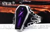 Undertaker Skull Gothic Antieke Vampire Ring Roestvrij Staal Met Paarse Kleur Film Punk Rock Sieraden Voor Man BR85011600665