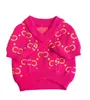 Luxur Designer Autumn/Winter Pink Dog Sweater Classic Loogo Logo Pet Cat Sticked tröja varm v-ringningsjacka