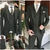 Jackor Nytt företag Khaki Formella herrarna Slim Fit Suits 3 stycken bröllop brudgummen prom terno masculino anpassad blazer jacka västbyxa uppsättningar