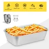 Plattor som serverar bricka rektangulär bakplattor Snack Container Pizza Metal Bowl Fruit Storage Tools Multifunktion