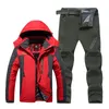 Jackets Large Size Ski Suit Men Winter Warm Fleece Ski Jacket and Pants Men Windproof Snow Snowboard Jacket Outdoor Cycling Camping