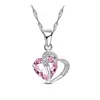 Chaines mode Sparkling Heart Cumbic Zircon Pendant Neckorce Wiftane Women de Top Quality 925 argent sterling