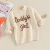 born Baby Girl Knitted Jumper Toddler Girls Daddy s Girl Letter Embroidery Sweater Crew Neck Long Sleeve Knitwear Knit 231225